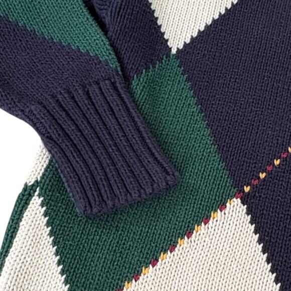 Vintage Argyle Sweater Preppy Academia Old Money Golfcore Ivy League Heritage L - Picture 3 of 8